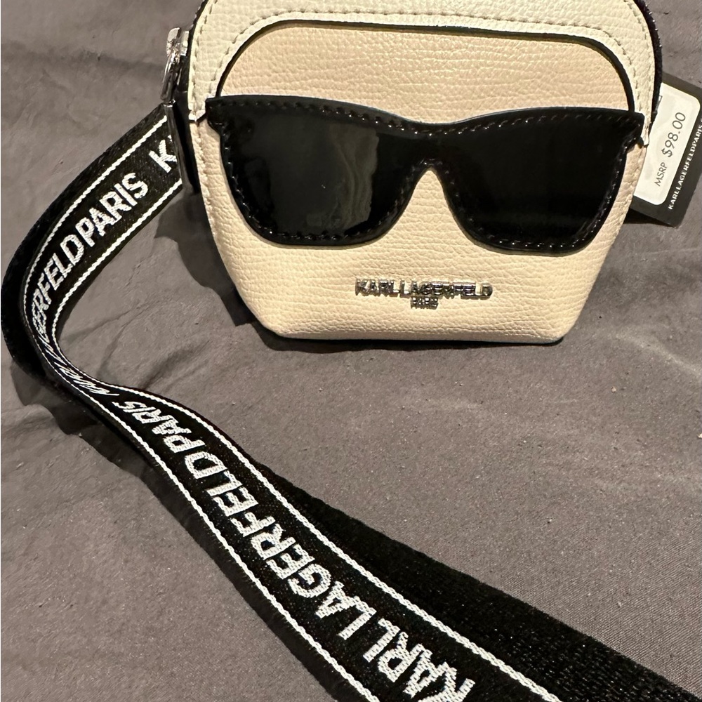 NWT Karl Lagerfeld coin and credit card holder with long strap.